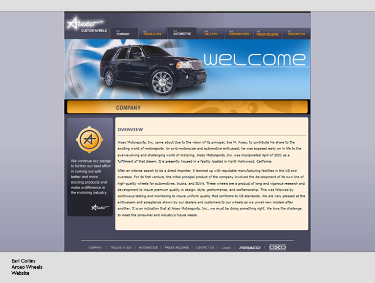 Arceo Wheels - Web Design