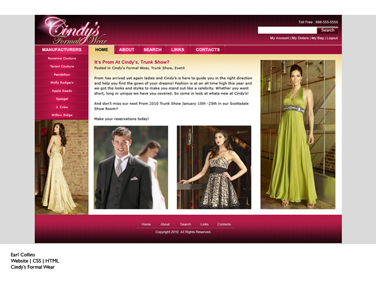 Cindy's Fashion - Web Design